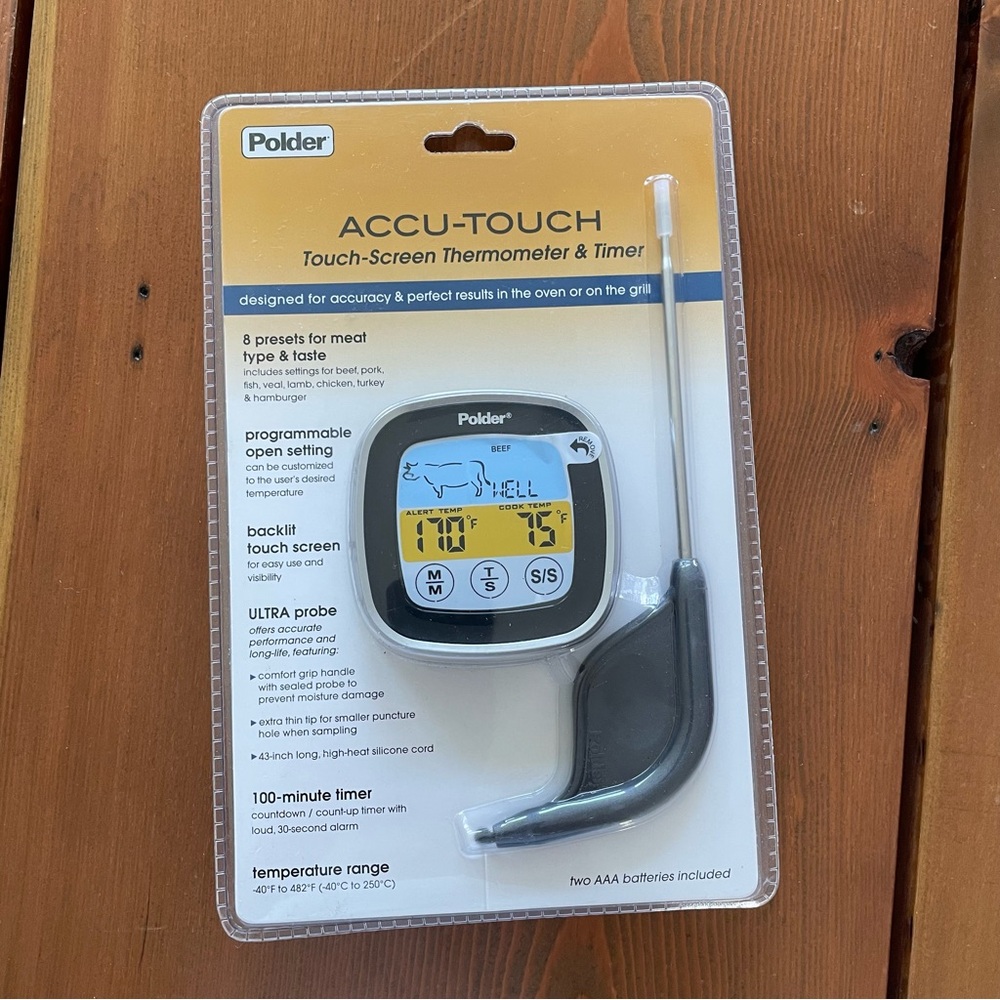 Polder Accu-Touch Touch Screen Thermometer & Timer - NEW in original packaging